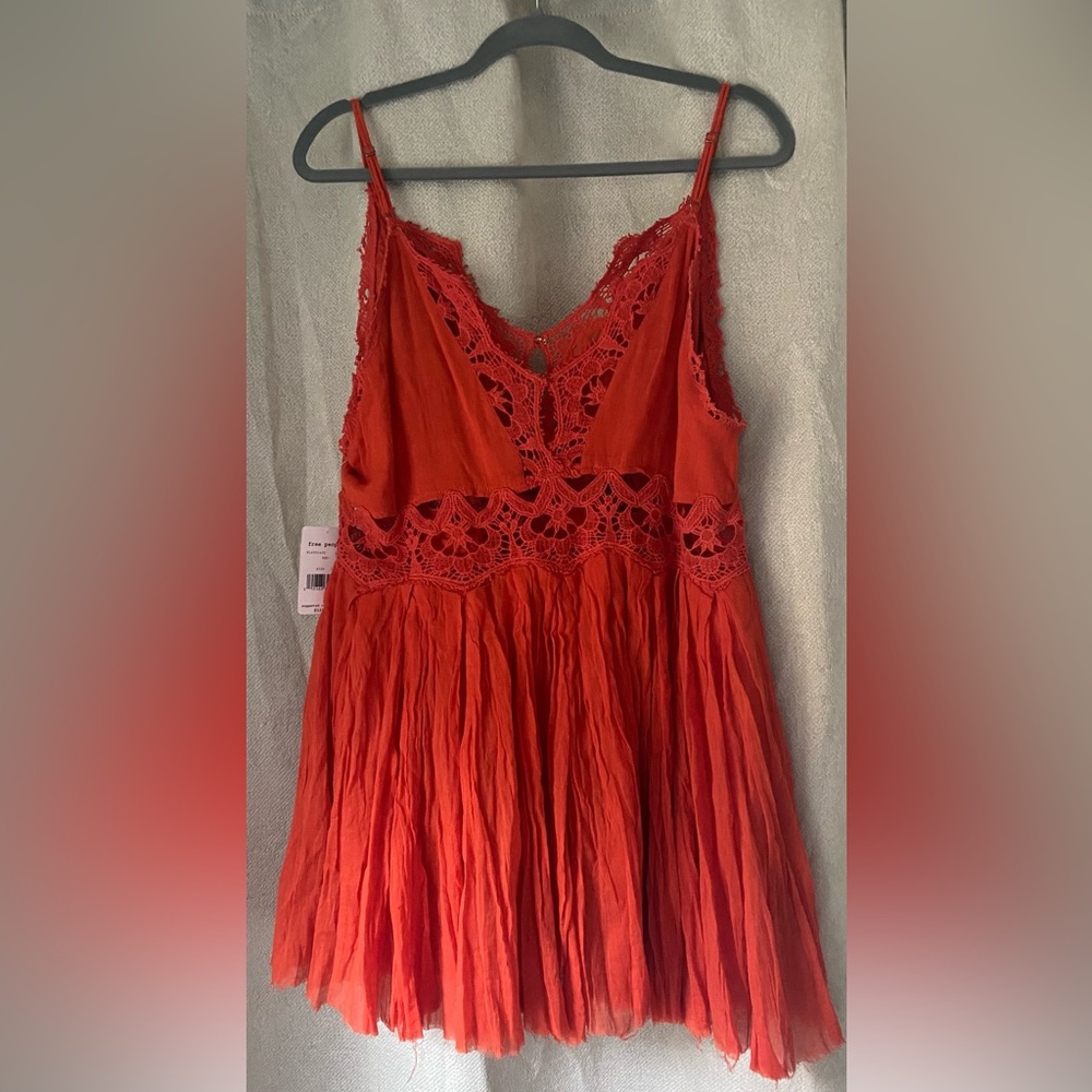 Free People Ilektra Mini Dress red nwt